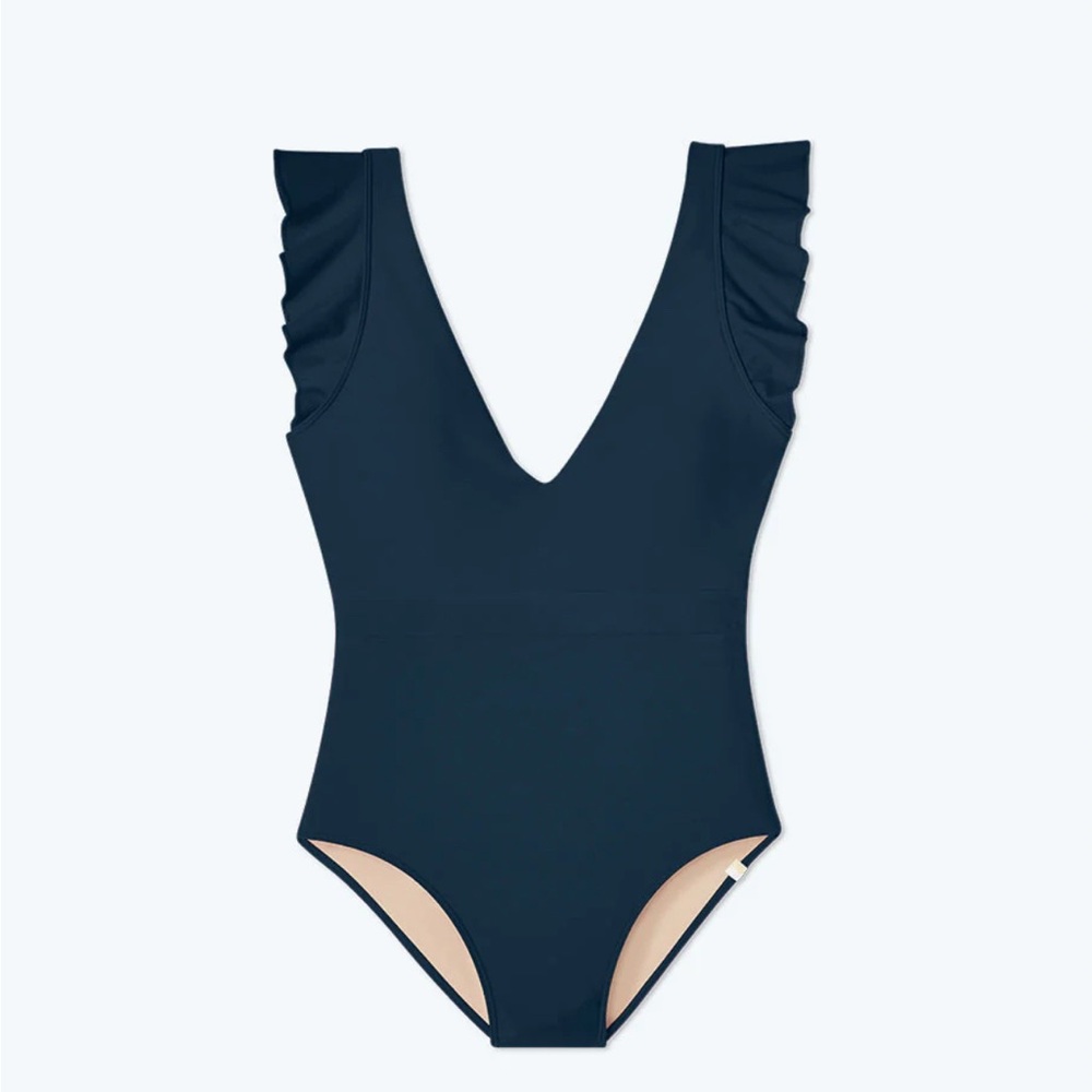 Summersalt Ruffle Shoulder One-Piece Swimsuit
